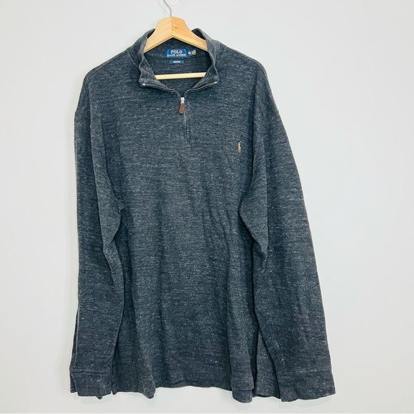 Polo Ralph Lauren Gray Estate-Rib Quarter-Zip Pullover XLT - Picture 3 of 8
